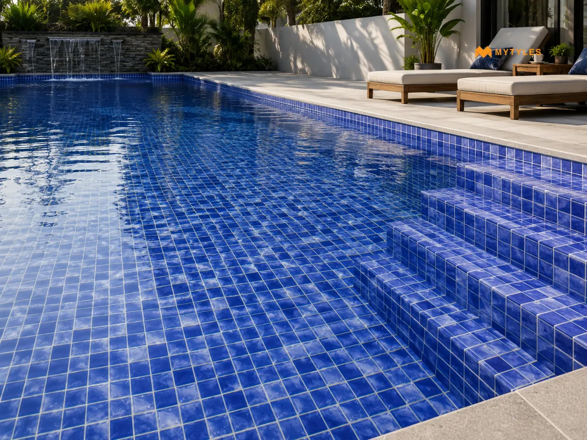 Blue Swimming Pool Mosaic Floor Tile